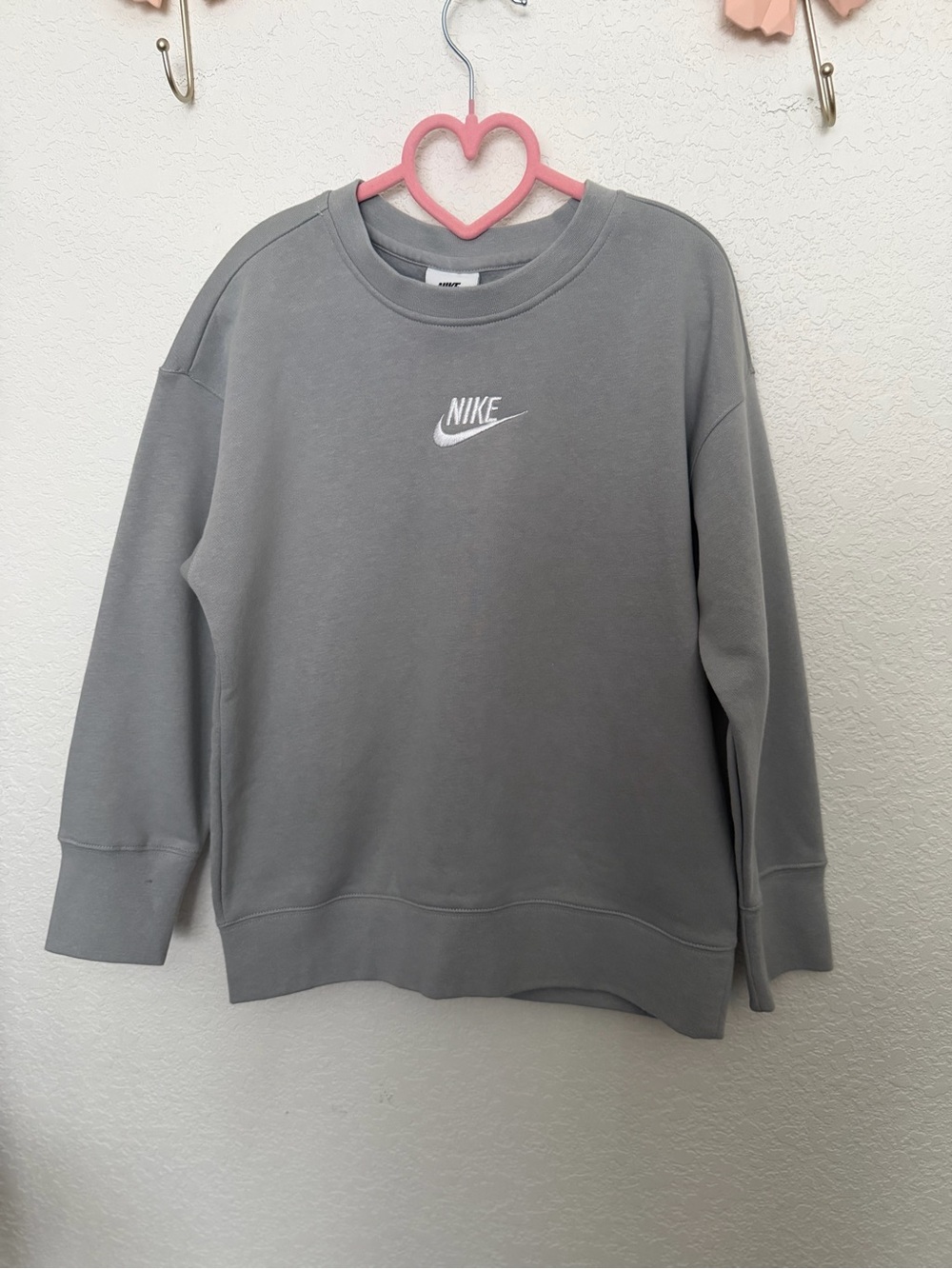Nike Gray Crewneck Sweatshirt with White Swoosh